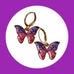 Øreringe - hængeøreringe - de sødeste lilla/pink sommerfugle 🦋
